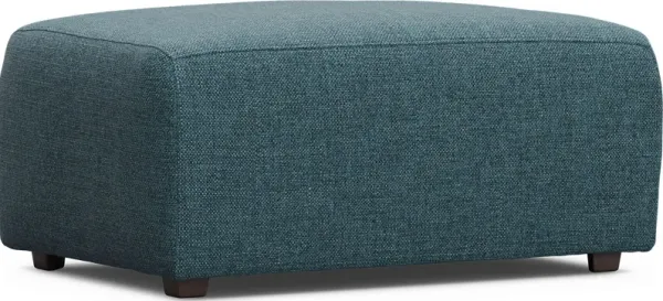 Calay Outdoor Ottoman with Teal Slipcover