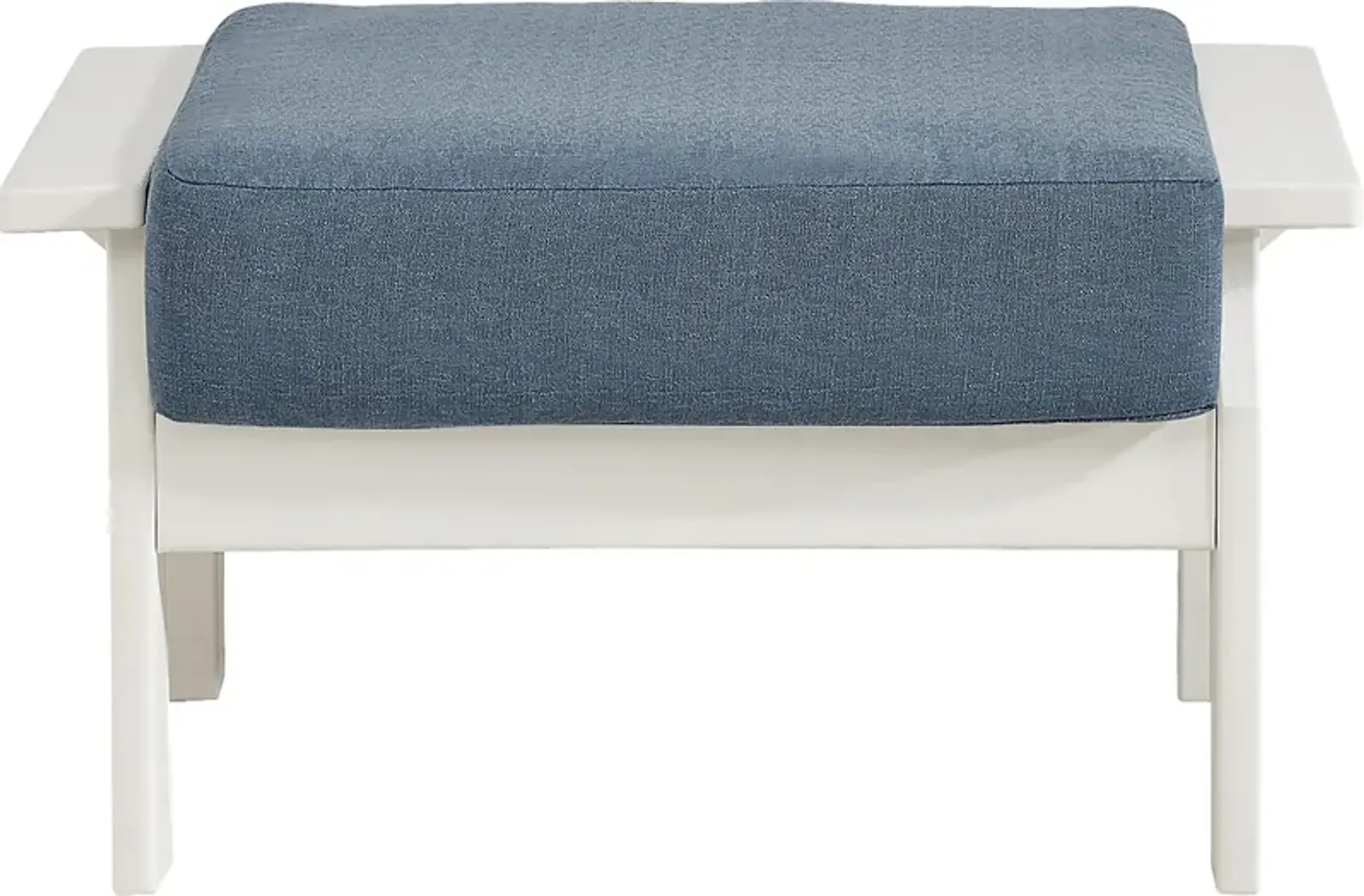 Eastlake White Ottoman with Agean Cushion