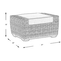 Cindy Crawford Home Montecello Gray Outdoor Ottoman with Silver Cushion