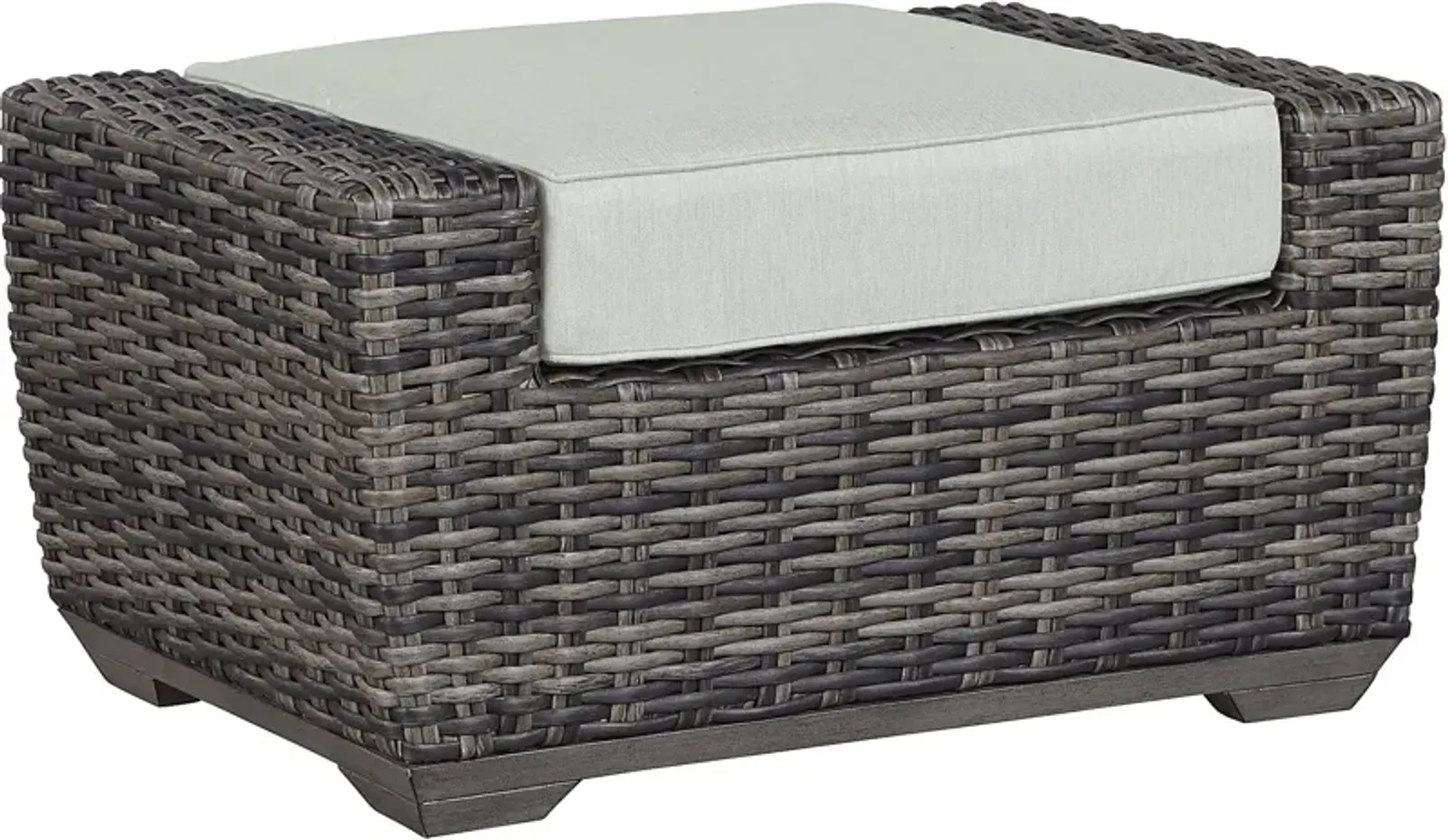 Montecello Gray Outdoor Ottoman with Rollo Mist Cushion