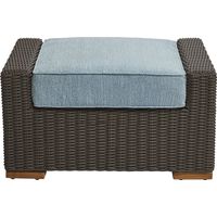 Patmos Brown Outdoor Ottoman with Steel Cushion