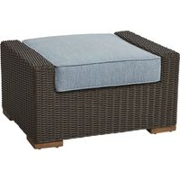 Patmos Brown Outdoor Ottoman with Steel Cushion