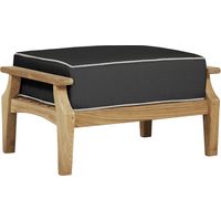 Pleasant Bay Teak Outdoor Ottoman with Charcoal Cushion