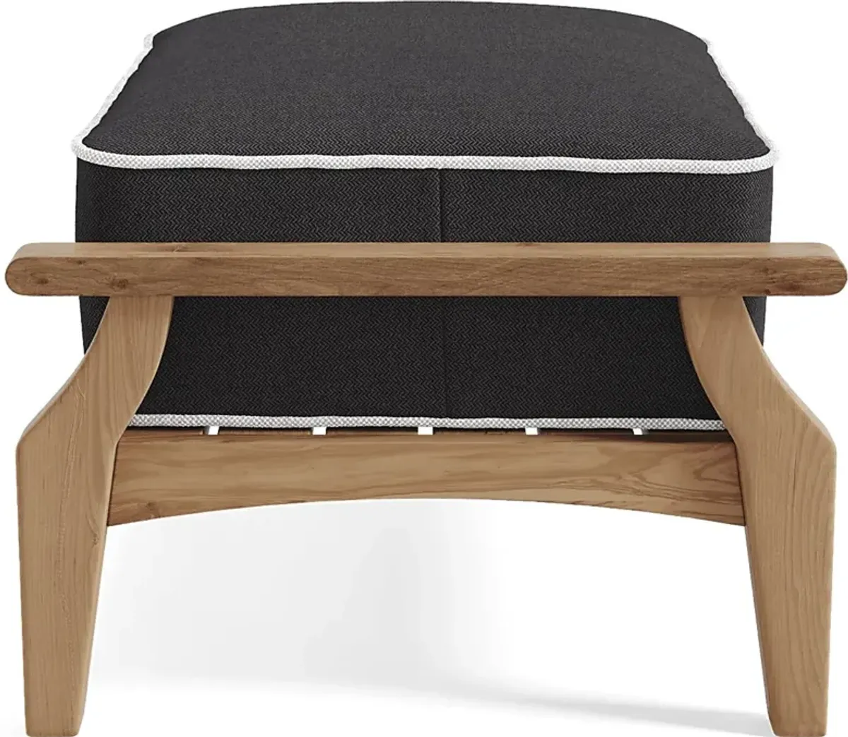 Pleasant Bay Teak Outdoor Ottoman with Charcoal Cushion