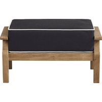 Pleasant Bay Teak Outdoor Ottoman with Charcoal Cushion