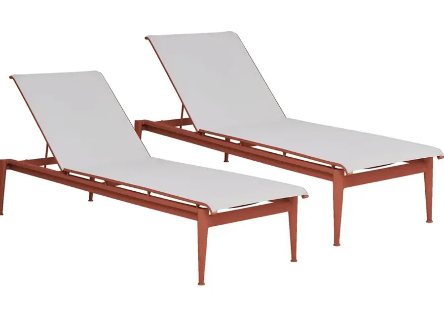 Park Walk Coral Outdoor Chaise, Set of 2