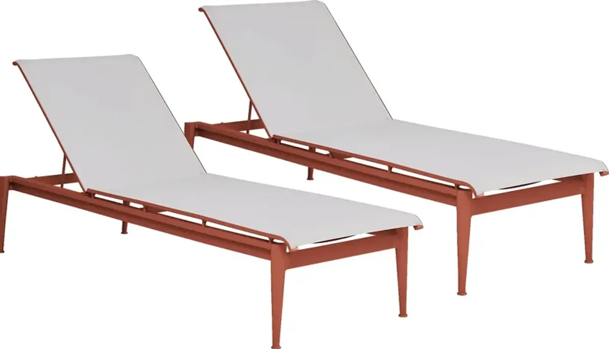 Park Walk Coral Outdoor Chaise, Set of 2