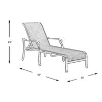 Cindy Crawford Home Lake Como Antique Bronze Outdoor Chaise