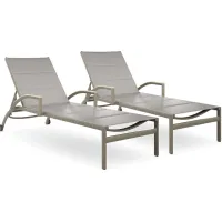 Solana Taupe Outdoor Chaises, Set of 2