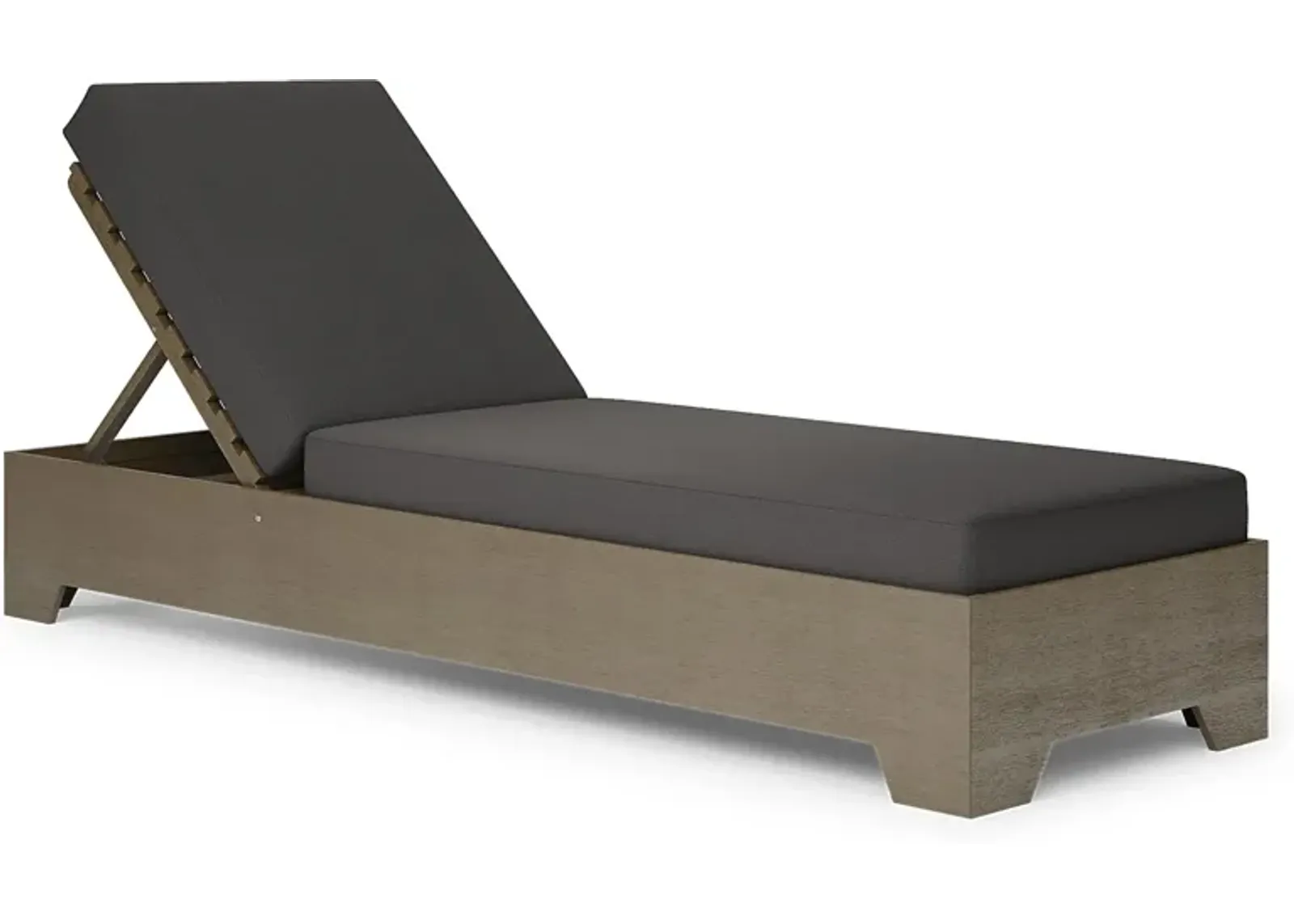 Lake Tahoe Gray Outdoor Chaise with Charcoal Cushions