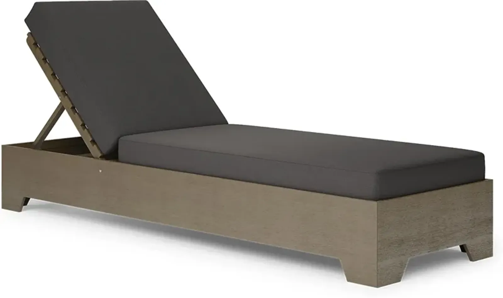 Lake Tahoe Gray Outdoor Chaise with Charcoal Cushions