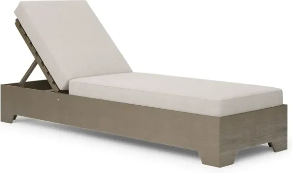 Lake Tahoe Gray Outdoor Chaise with Seagull Cushions