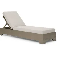 Lake Tahoe Gray Outdoor Chaise with Seagull Cushions