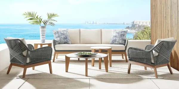 Tessere Gray 5 Pc Outdoor Seating Set