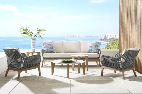 Tessere Gray 5 Pc Outdoor Seating Set