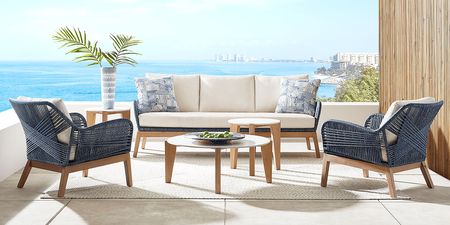 Tessere Blue 4 Pc Outdoor Seating Set