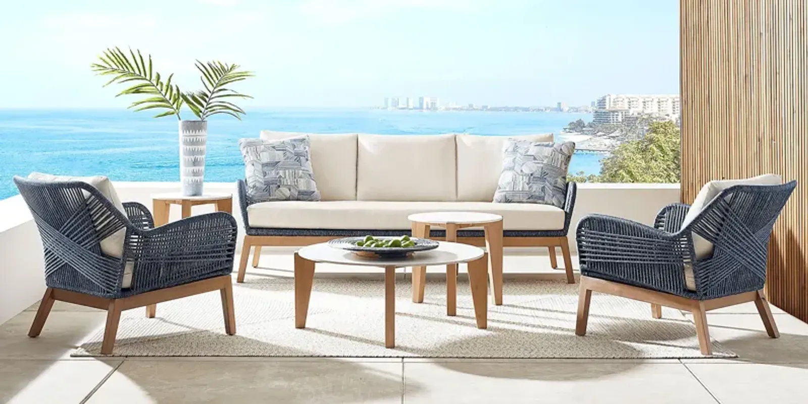 Tessere Blue 5 Pc Outdoor Seating Set