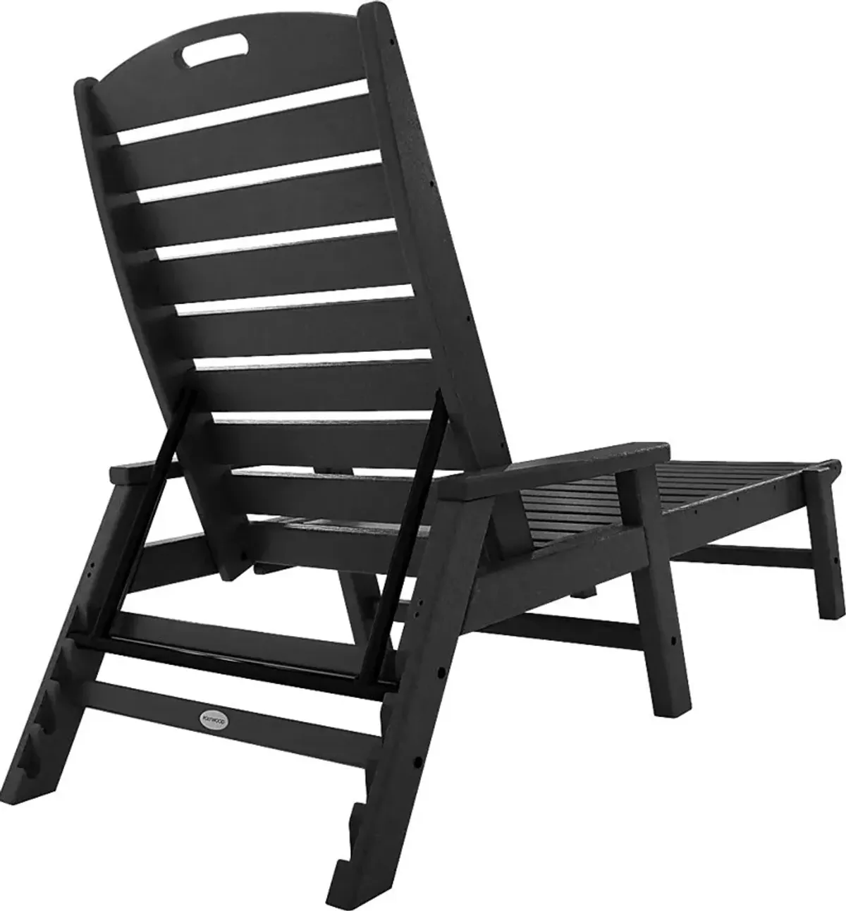 POLYWOOD Nautical Black Outdoor Chaise