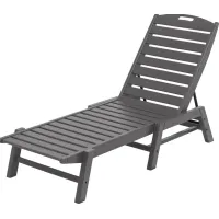 POLYWOOD Nautical Gray Outdoor Chaise