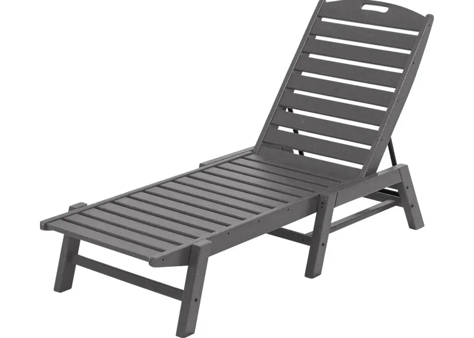 POLYWOOD Nautical Gray Outdoor Chaise