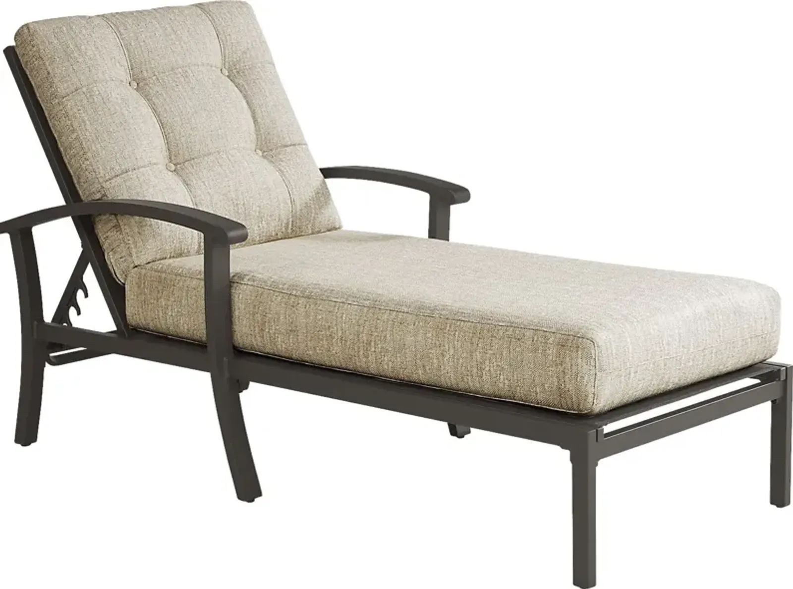 Lake Breeze Aged Bronze Outdoor Chaise with Wren Cushions