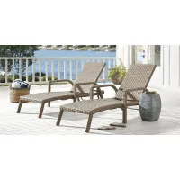 Siesta Key Driftwood Outdoor Pool Chaise, Set of 2