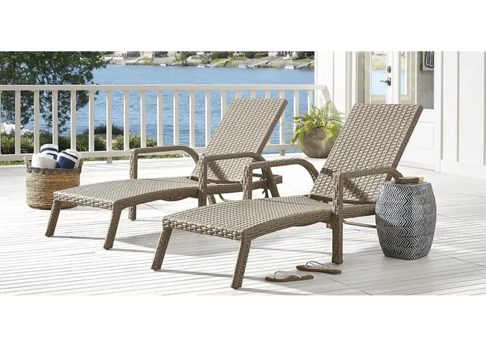 Siesta Key Driftwood Outdoor Pool Chaise, Set of 2