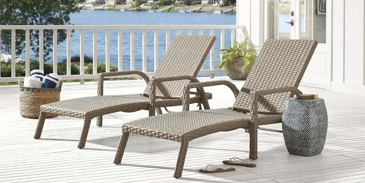 Siesta Key Driftwood Outdoor Pool Chaise, Set of 2