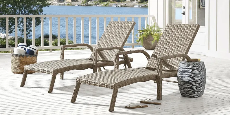 Siesta Key Driftwood Outdoor Pool Chaise, Set of 2