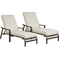 Manchester Hill Antique Bronze Outdoor Chaises, Set of 2
