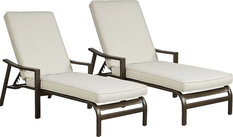 Manchester Hill Antique Bronze Outdoor Chaises, Set of 2