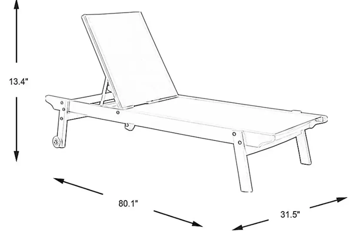 Eastlake Outdoor White Chaise, Set of 2