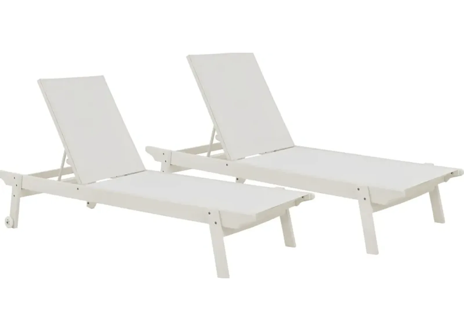 Eastlake Outdoor White Chaise, Set of 2