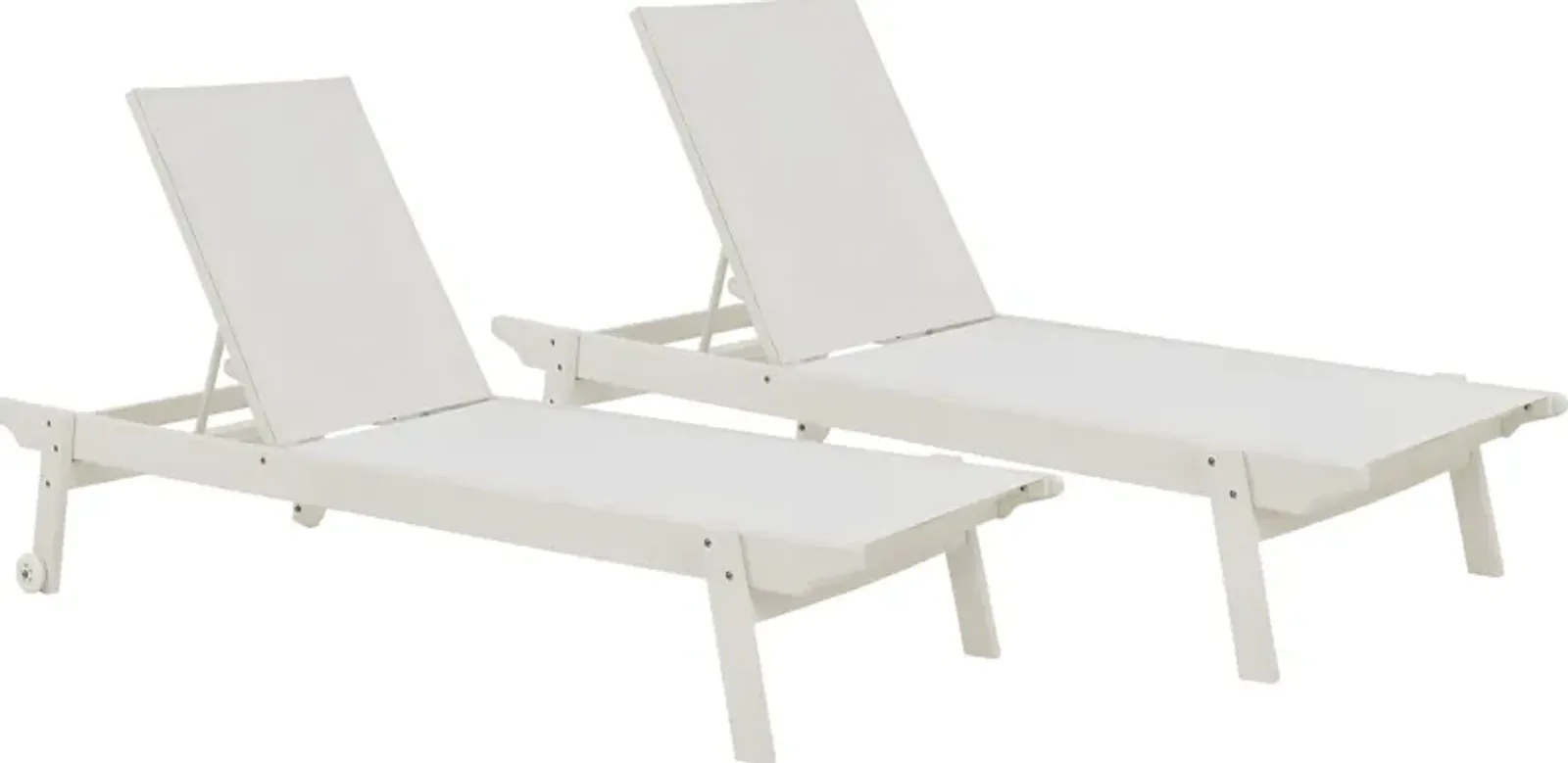 Eastlake Outdoor White Chaise, Set of 2