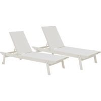 Eastlake Outdoor White Chaise, Set of 2