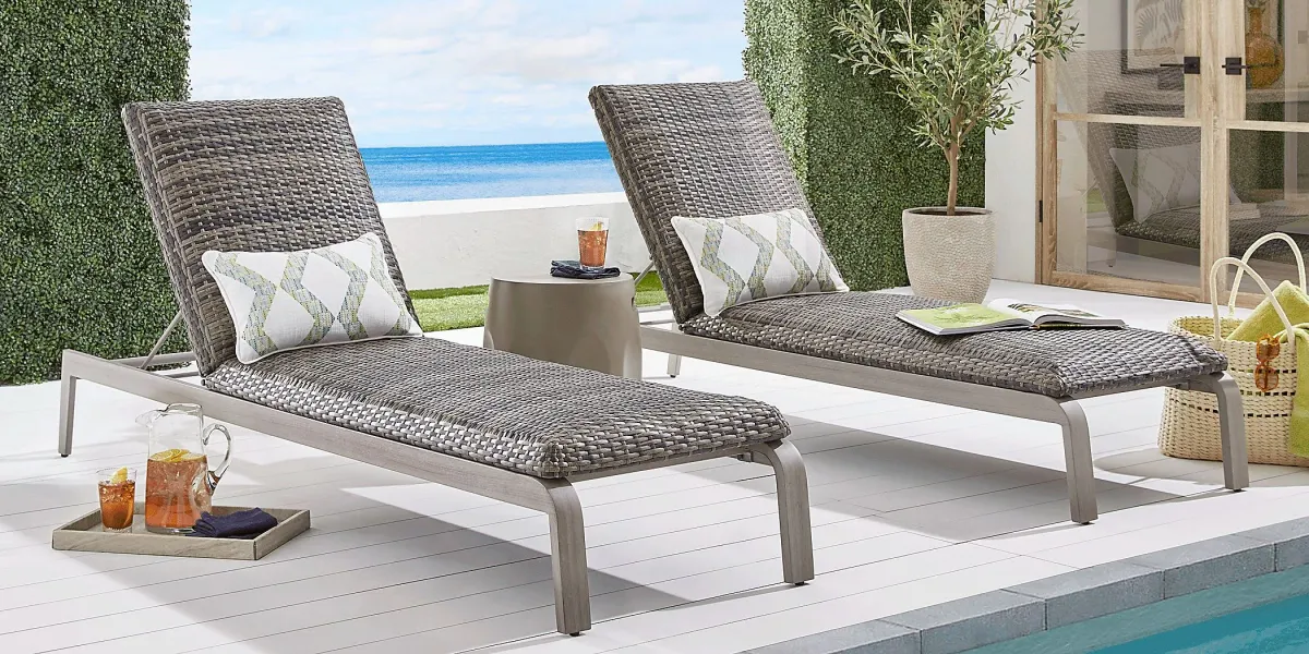 Montara Gray Outdoor Chaise, Set of 2