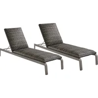 Montara Gray Outdoor Chaise, Set of 2