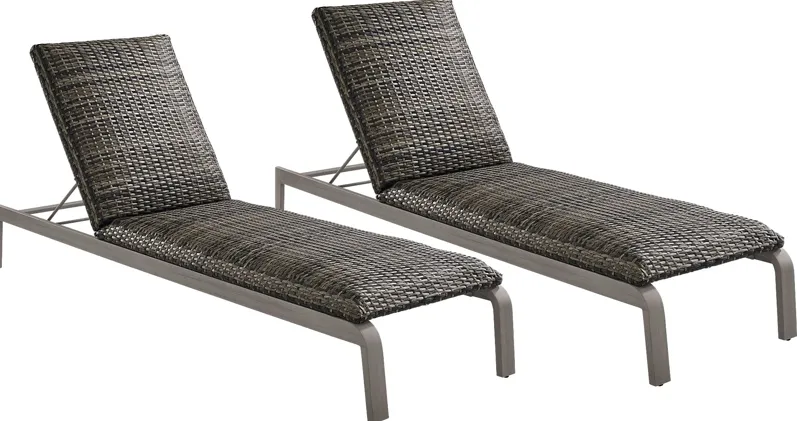 Montara Gray Outdoor Chaise, Set of 2