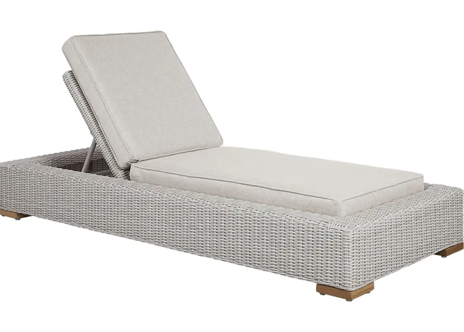 Patmos Gray Outdoor Chaise with Linen Cushions