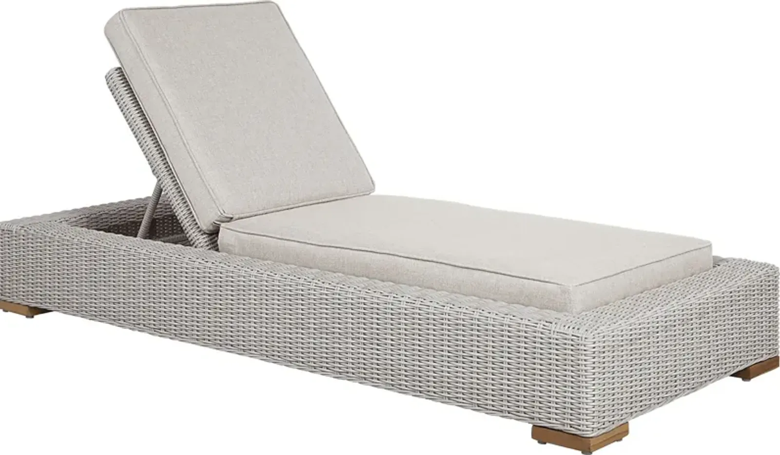 Patmos Gray Outdoor Chaise with Linen Cushions