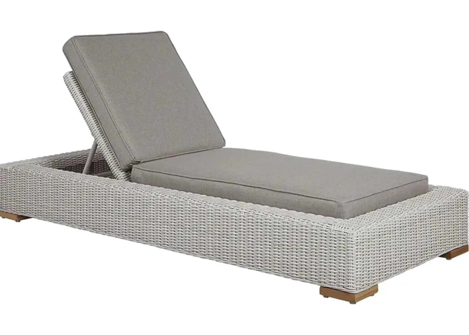 Patmos Gray Outdoor Chaise with Mushroom Cushions