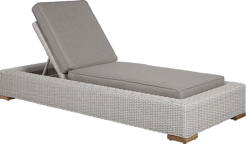 Patmos Gray Outdoor Chaise with Mushroom Cushions
