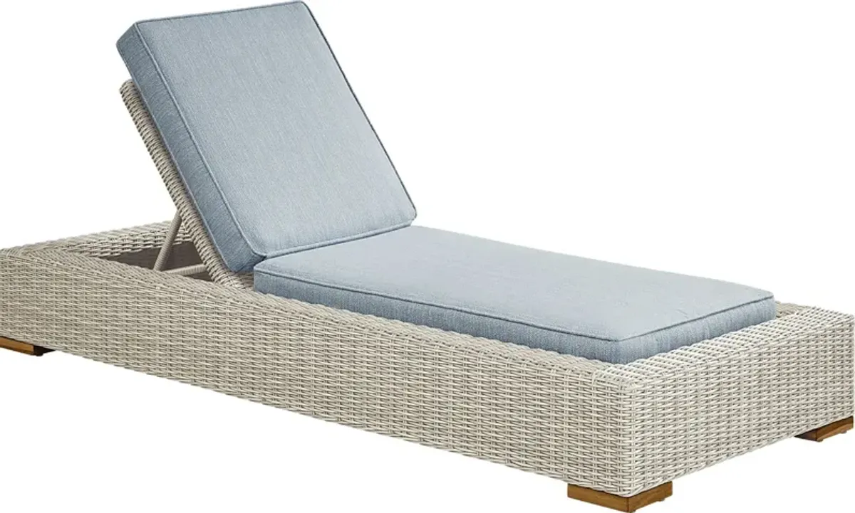 Patmos Gray Outdoor Chaise with Steel Cushions