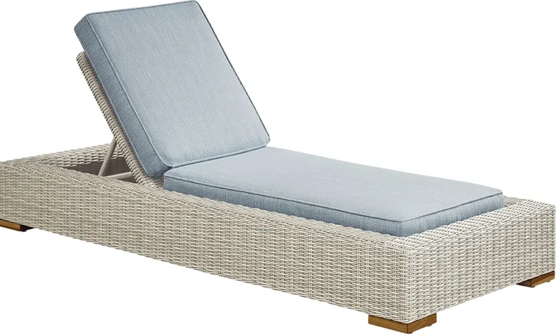 Patmos Gray Outdoor Chaise with Steel Cushions