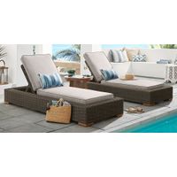 Patmos Brown Outdoor Chaise with Twine Cushions, Set of 2