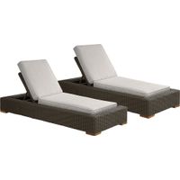 Patmos Brown Outdoor Chaise with Twine Cushions, Set of 2