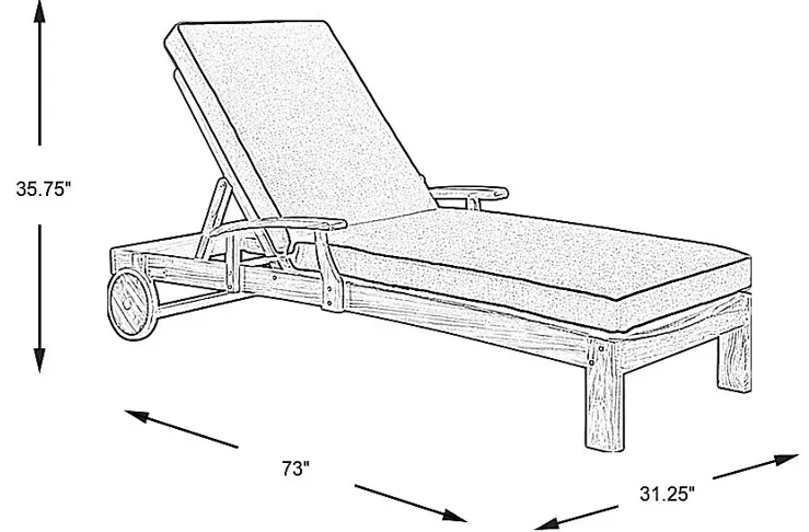 Pleasant Bay Teak Outdoor Chaise with Vapor Cushions