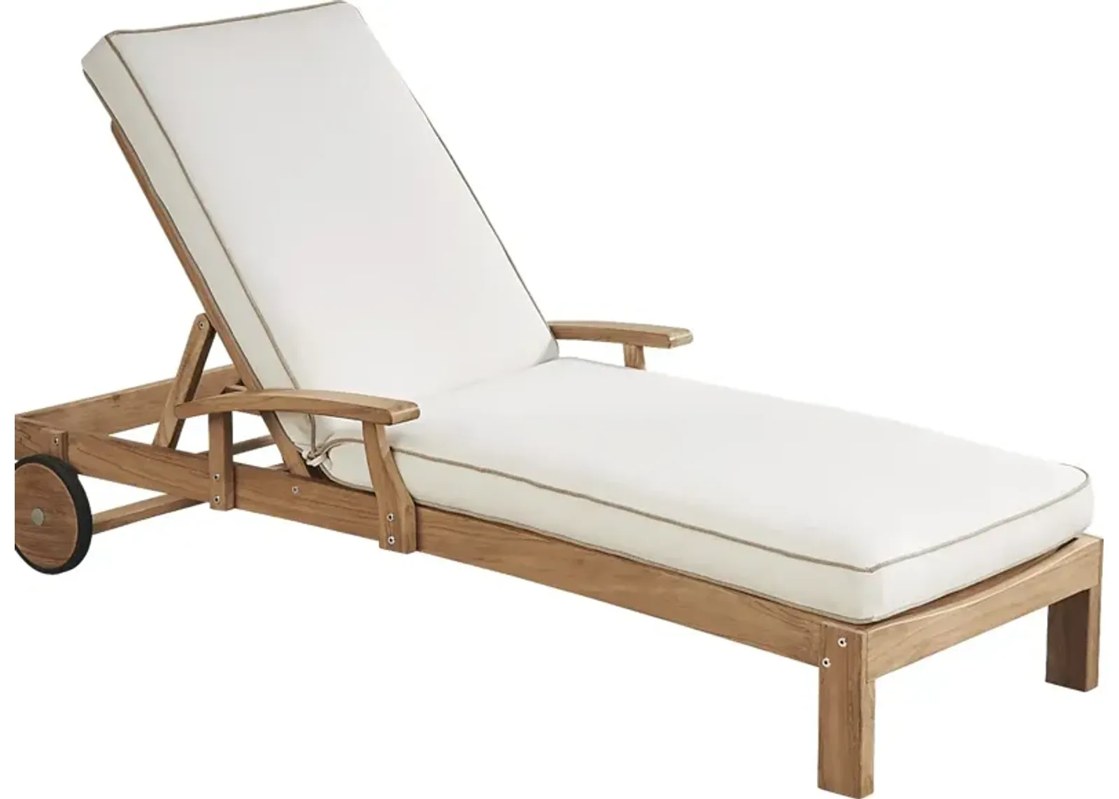 Pleasant Bay Teak Outdoor Chaise with Vapor Cushions