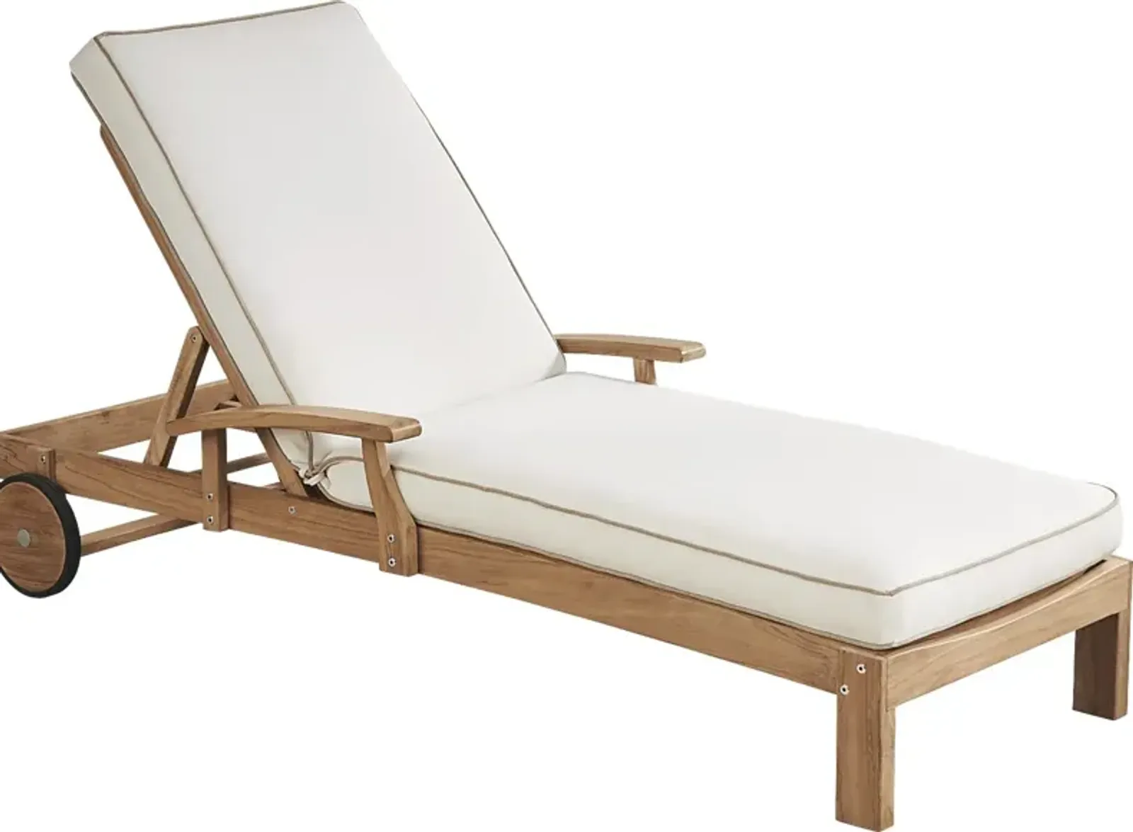 Pleasant Bay Teak Outdoor Chaise with Vapor Cushions