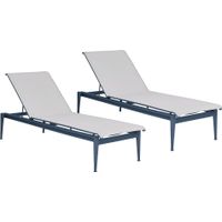 Park Walk Navy Outdoor Chaise, Set of 2